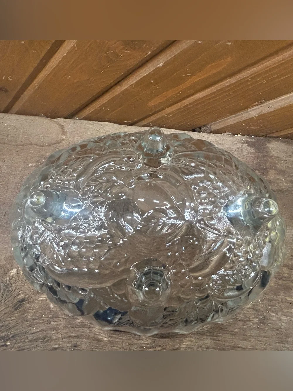 Vintage Indiana Glass Harvest Grape Glass Fruit Bowl (C)